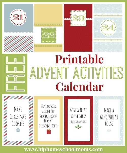 Printable Advent Activities Calendar Hip Homeschool Moms